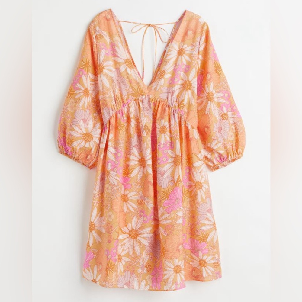H&M Peach & Pink Floral Mini Dress